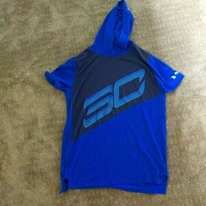 Under Armour Boys Short Sleeve Stephen Curry Hoodie Royal